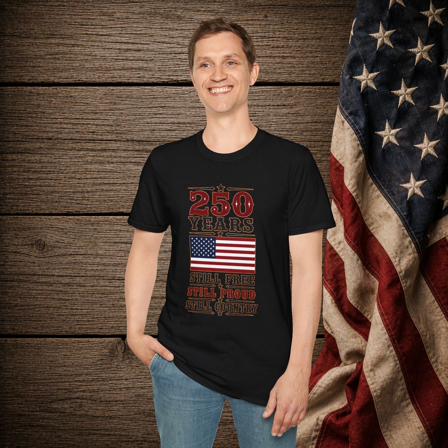 250 Years Free Adult Size T-Shirt