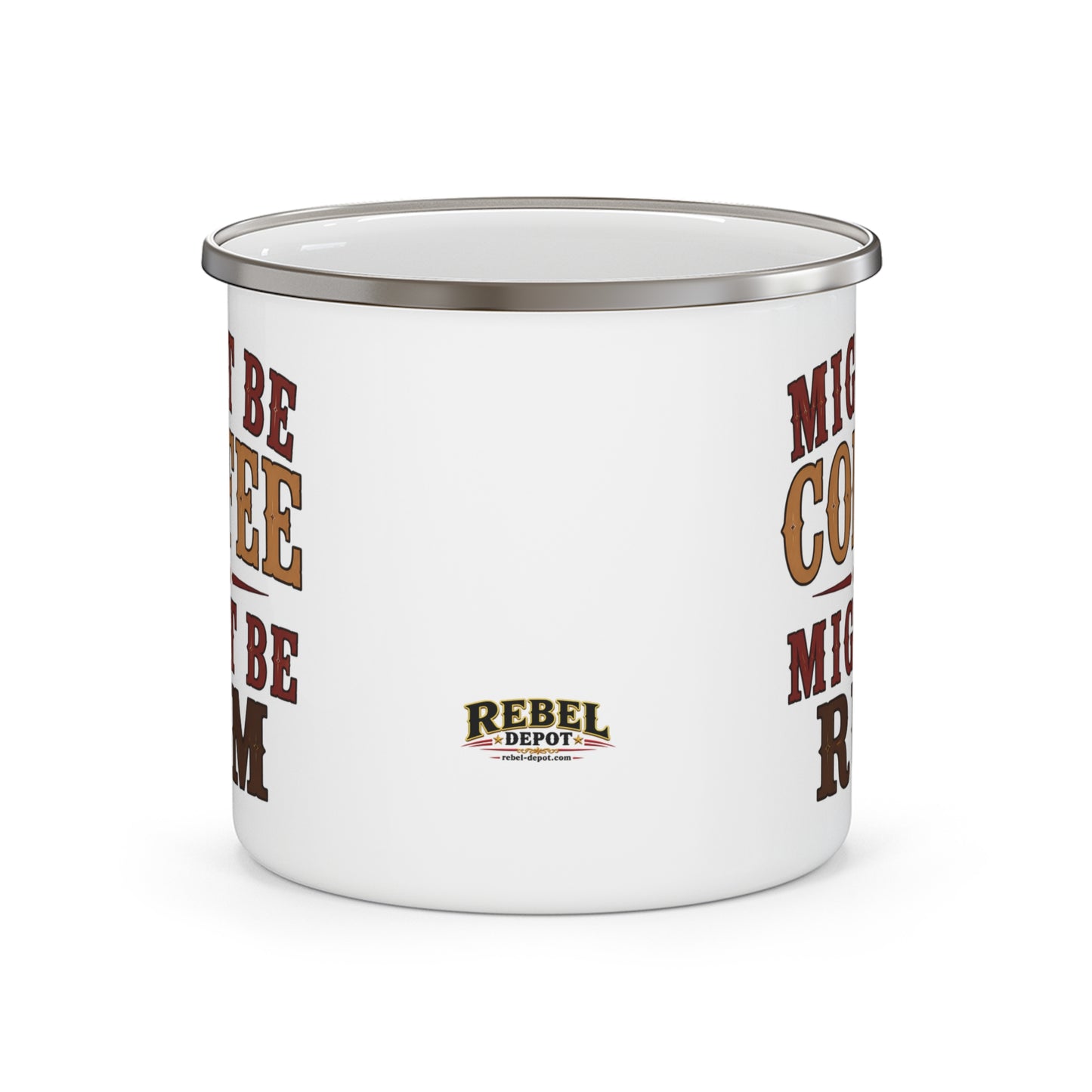 Coffee or Rum Enamel Camping Mug