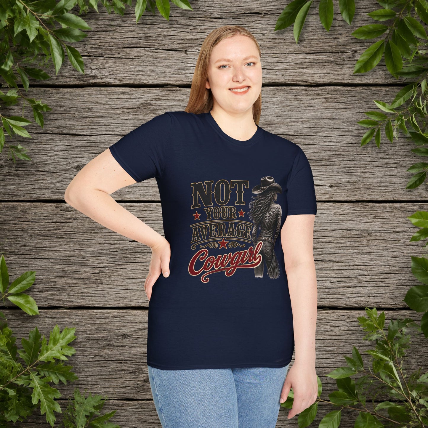 Not Average Cowgirl (Front) Adult T-Shirt