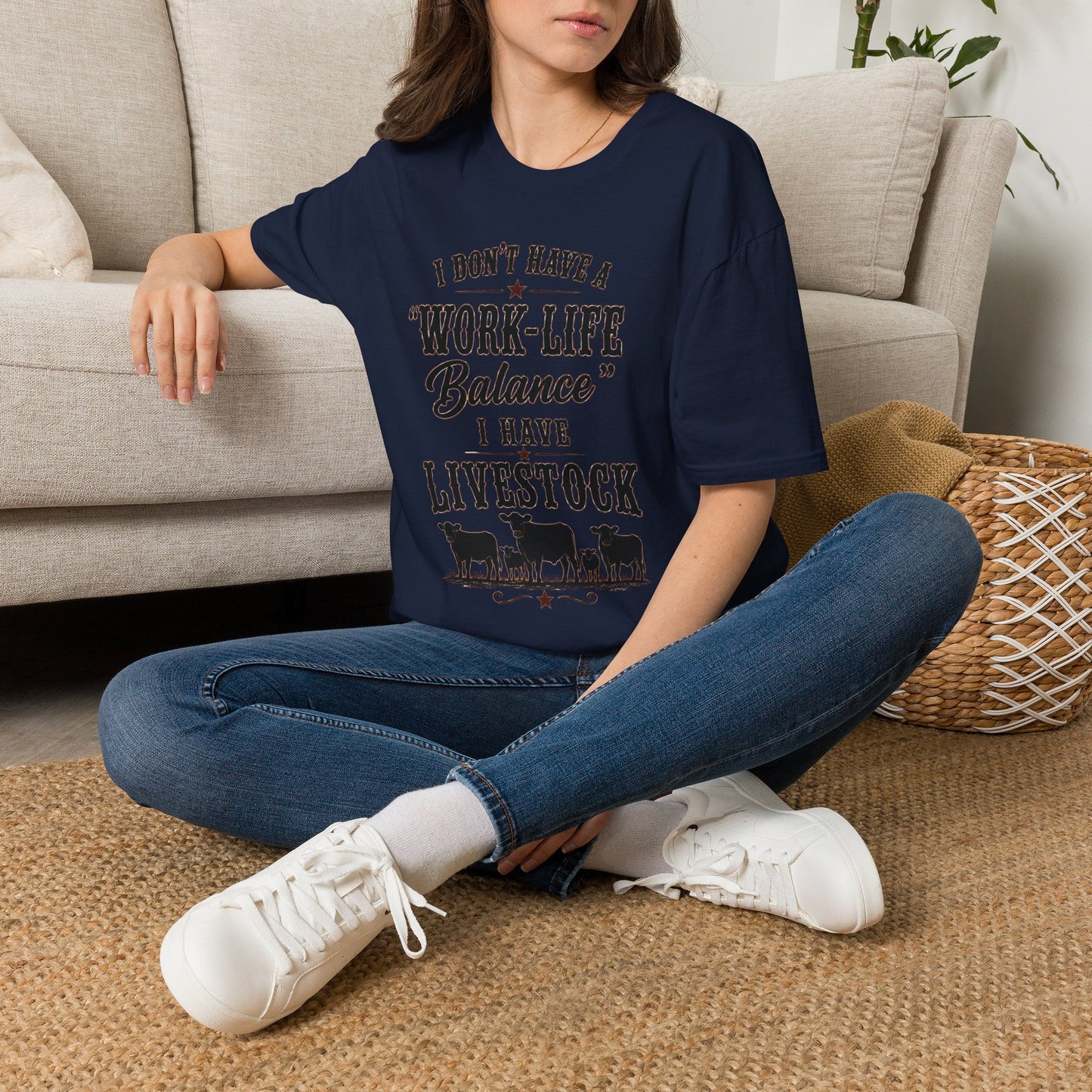 Livestock Work Life Balance   Adult Size T-Shirt