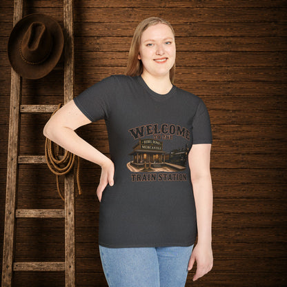 Train Station   Adult T-Shirt