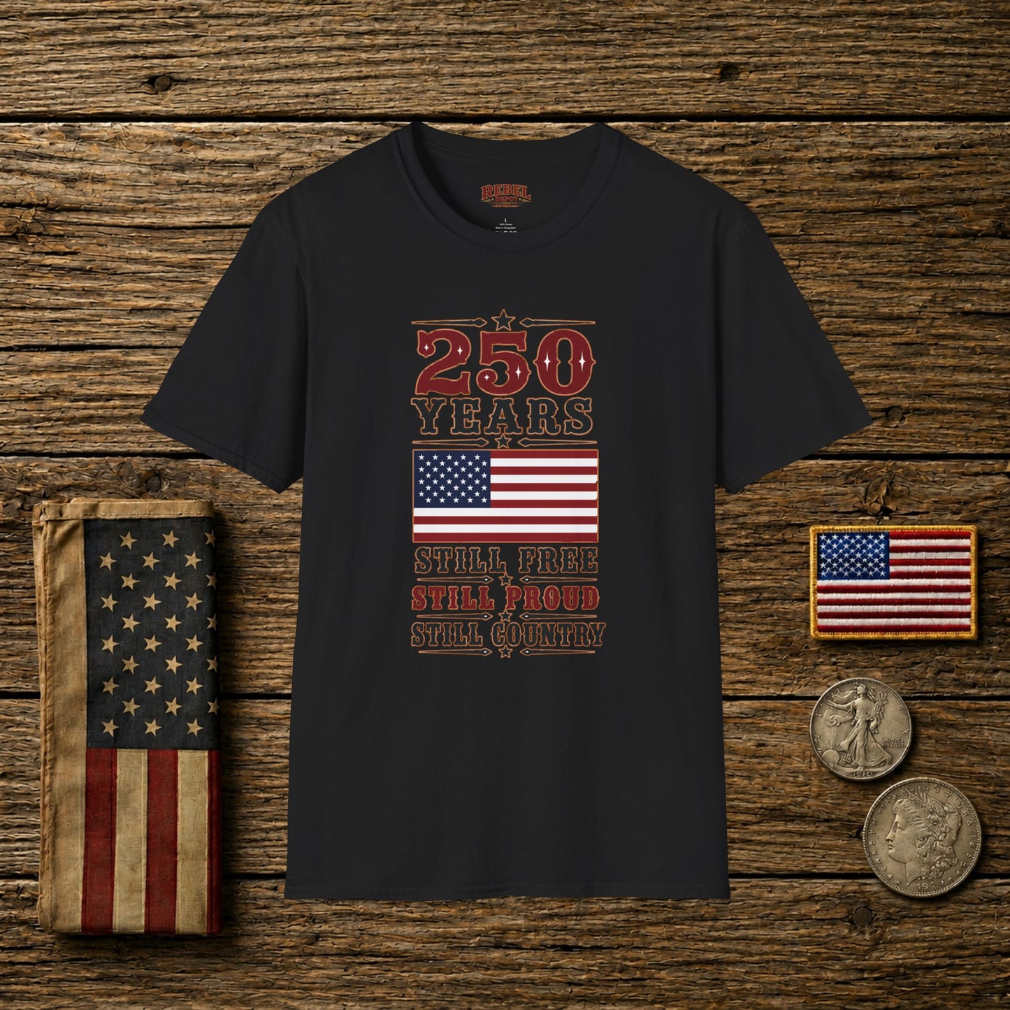 250 Years Free  Adult Size T-Shirt