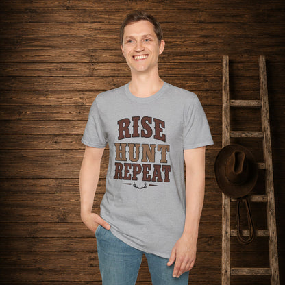 Rise Hunt Repeat  Adult T-Shirt