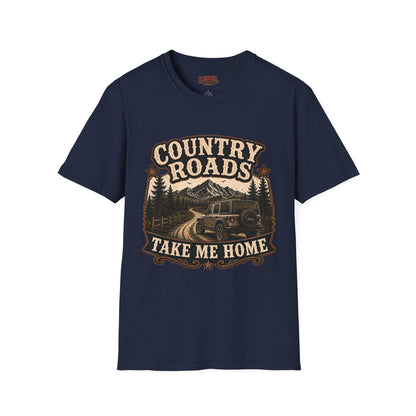 Country Roads Jeep  Adult Size T-Shirt