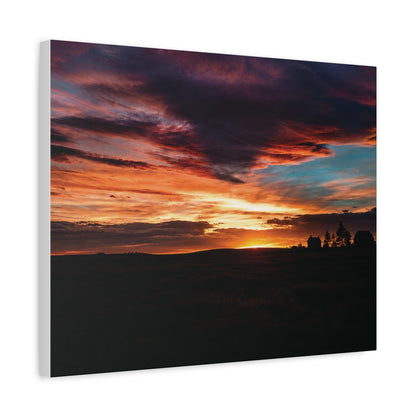 Country Homestead Sunset  Matte Canvas Art