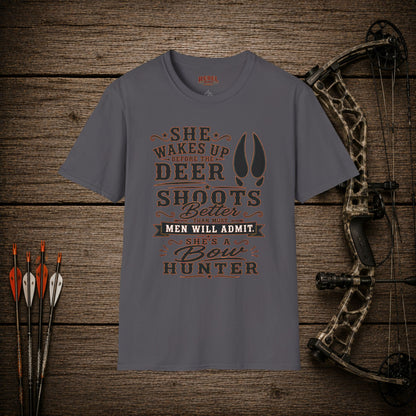 She's A Bow Hunter  Adult Size T-Shirt