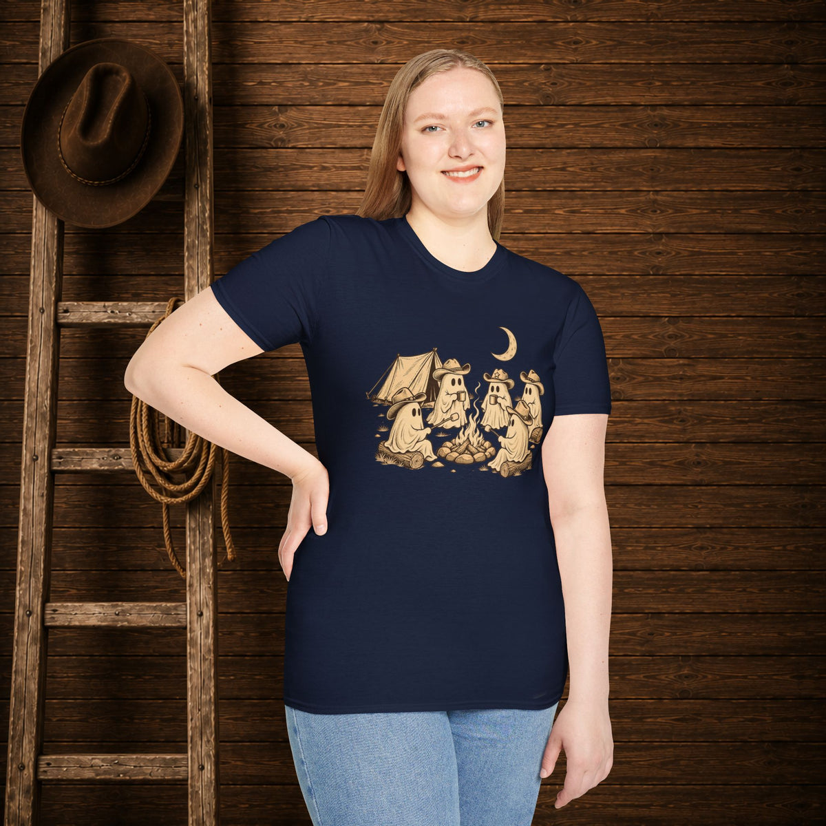 Spooky Campfire   Adult Size T-Shirt
