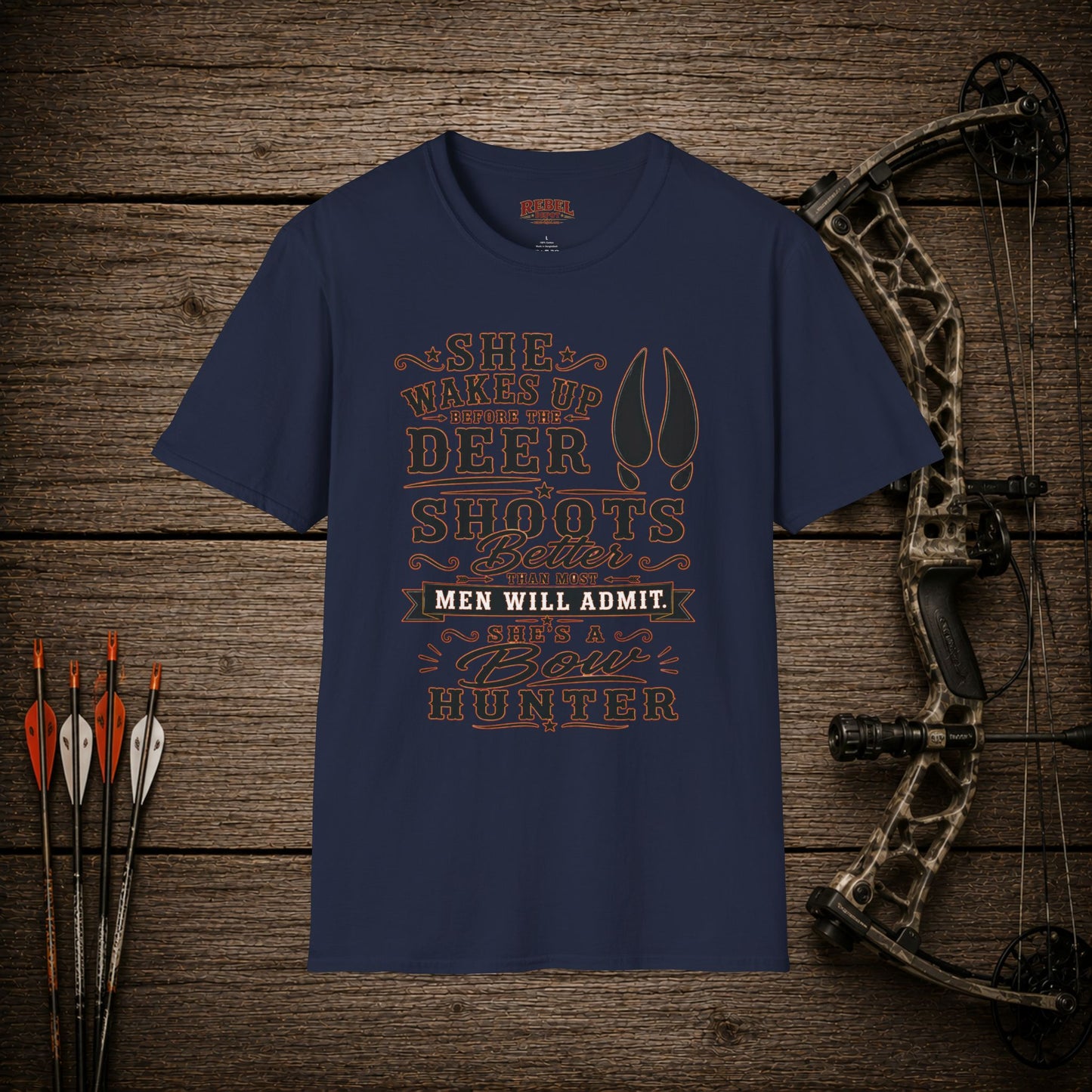 She's A Bow Hunter  Adult Size T-Shirt