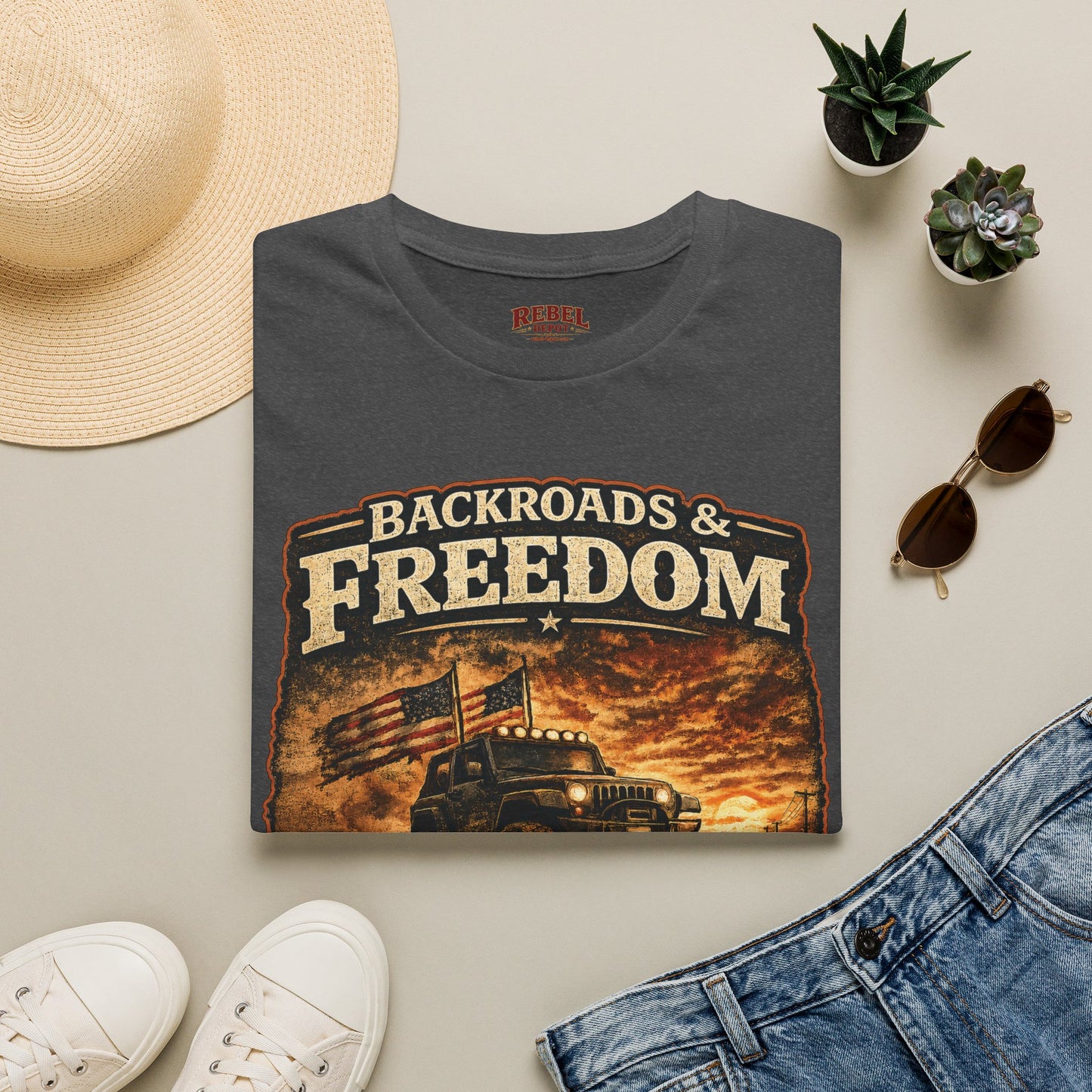 Backroads & Freedom  Adult Size T-Shirt