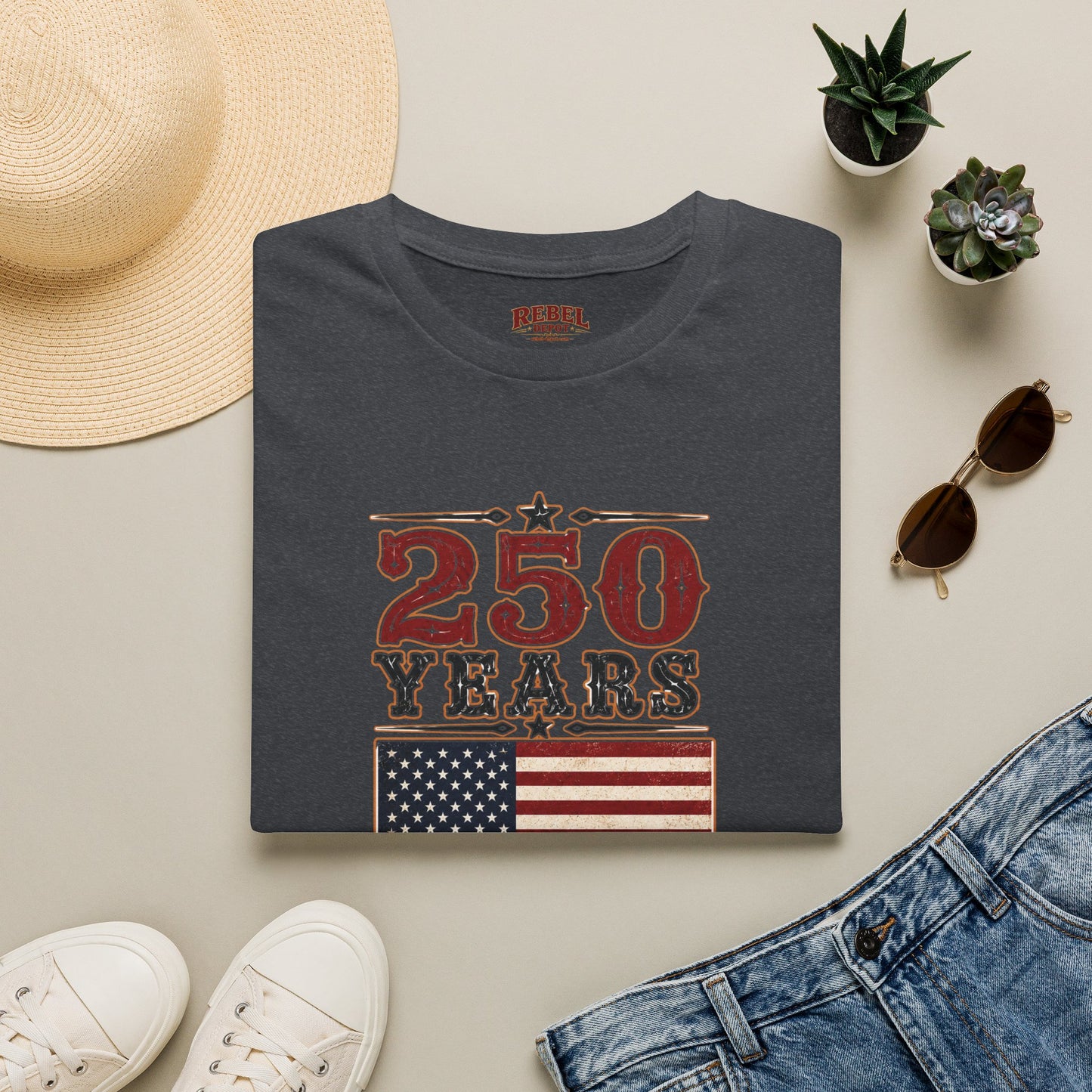 250 Years Free  Adult Size T-Shirt