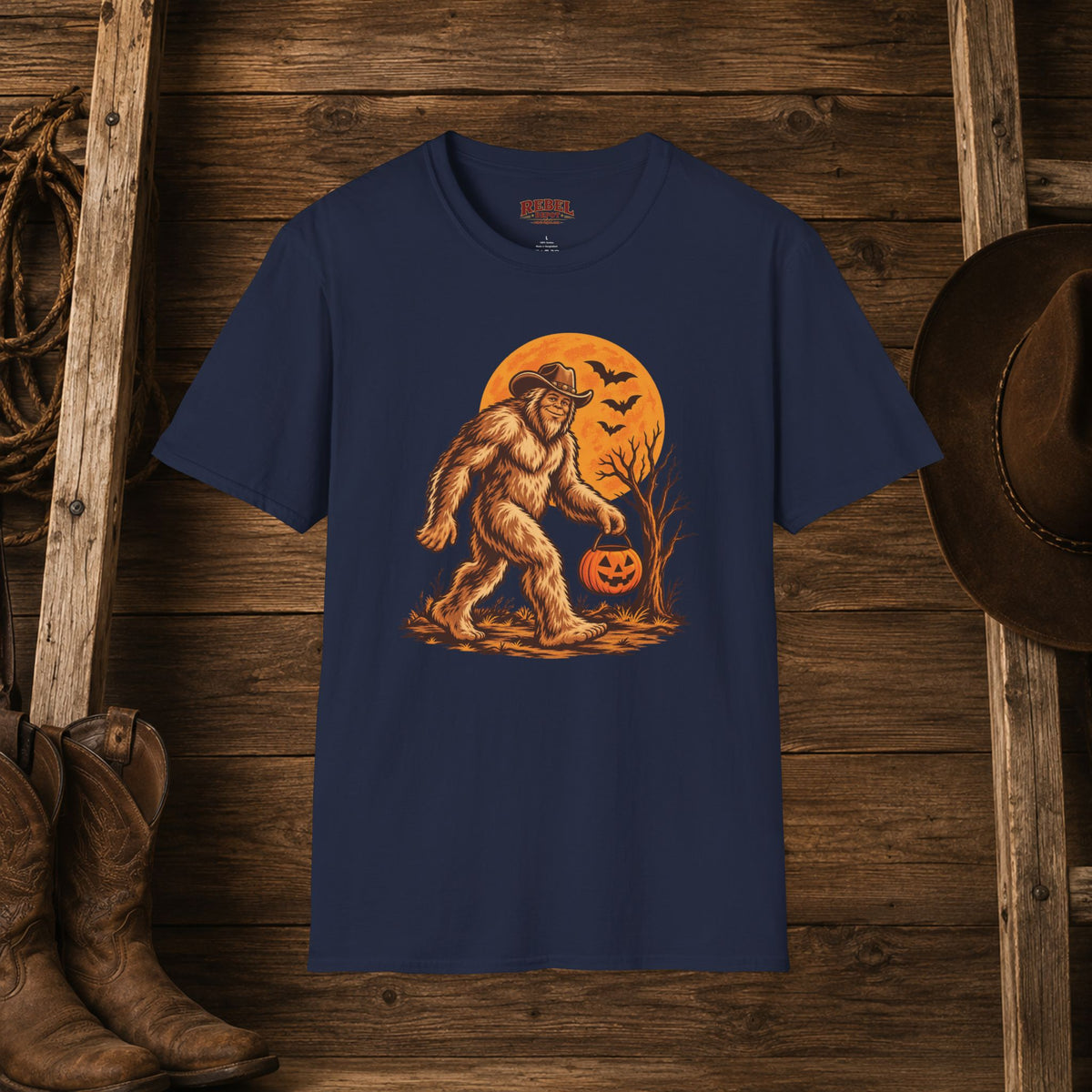 Halloween Squatch   Adult Size T-Shirt