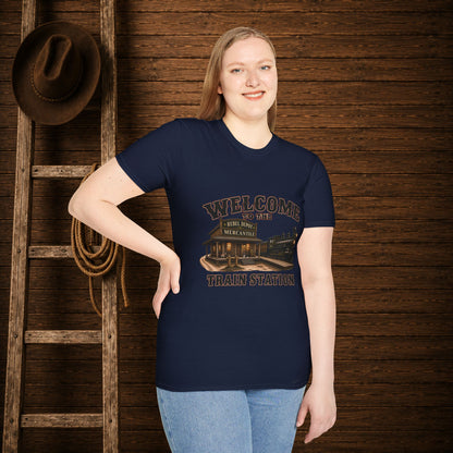 Train Station   Adult T-Shirt