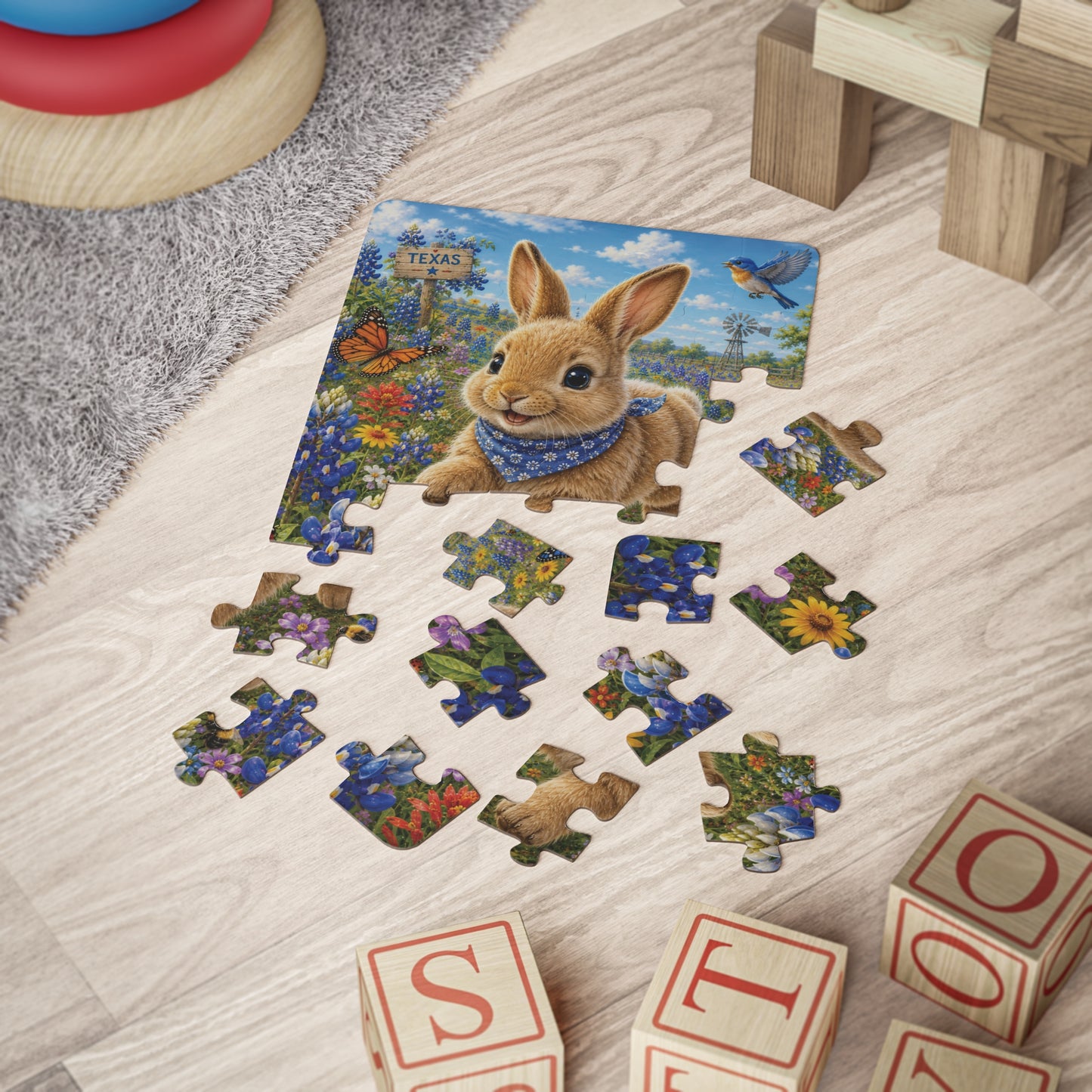 Bluebonnet Bunny  Kids' Puzzle 30-Piece