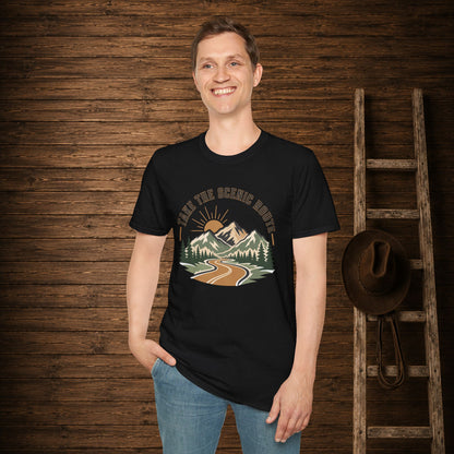 Take The Scenic Route  Adult Size T-Shirt