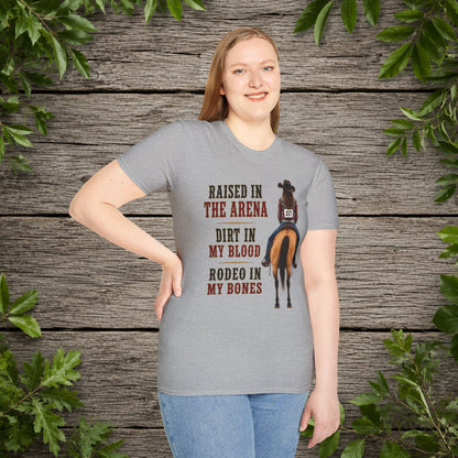 Raised Dirt Rodeo Cowgirl (Front)  Adult T-Shirt