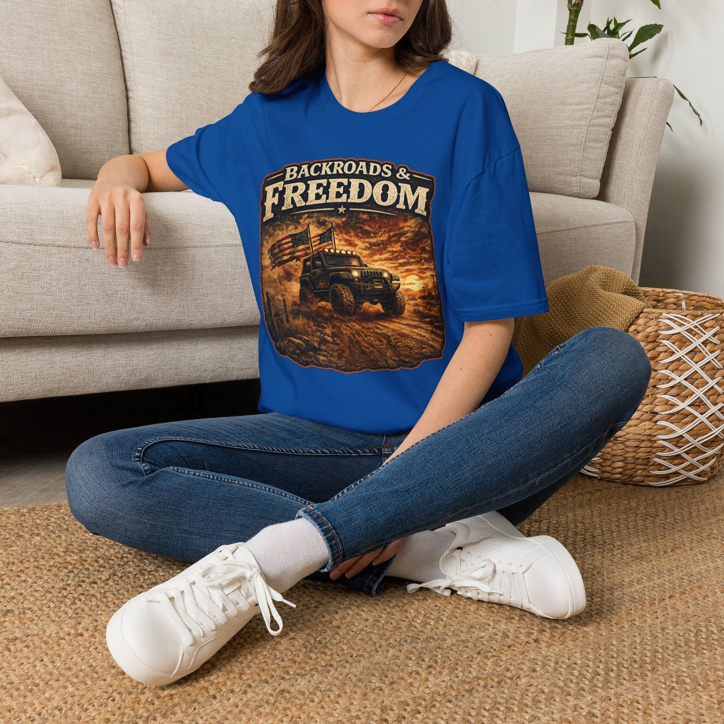 Backroads & Freedom  Adult Size T-Shirt