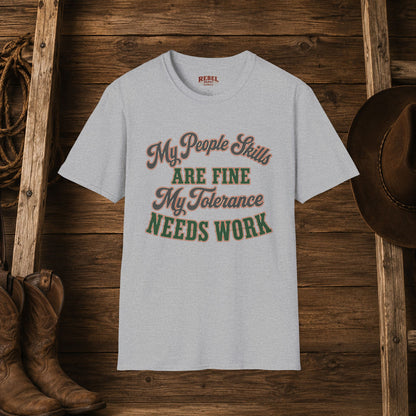 People Skills Fine   Adult Size T-Shirt