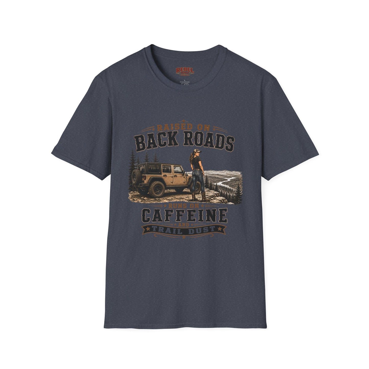 Backroads Caffeine Dust   Adult Size T-Shirt