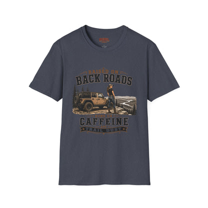 Backroads Caffeine Dust   Adult Size T-Shirt