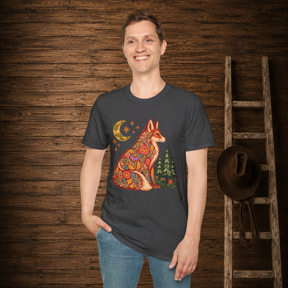 Fall Bloom Fox  Adult Size T-Shirt