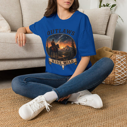 Outlaws Ride Wild   Adult Size T-Shirt