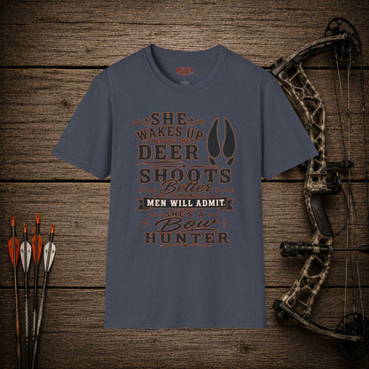 She's A Bow Hunter  Adult Size T-Shirt