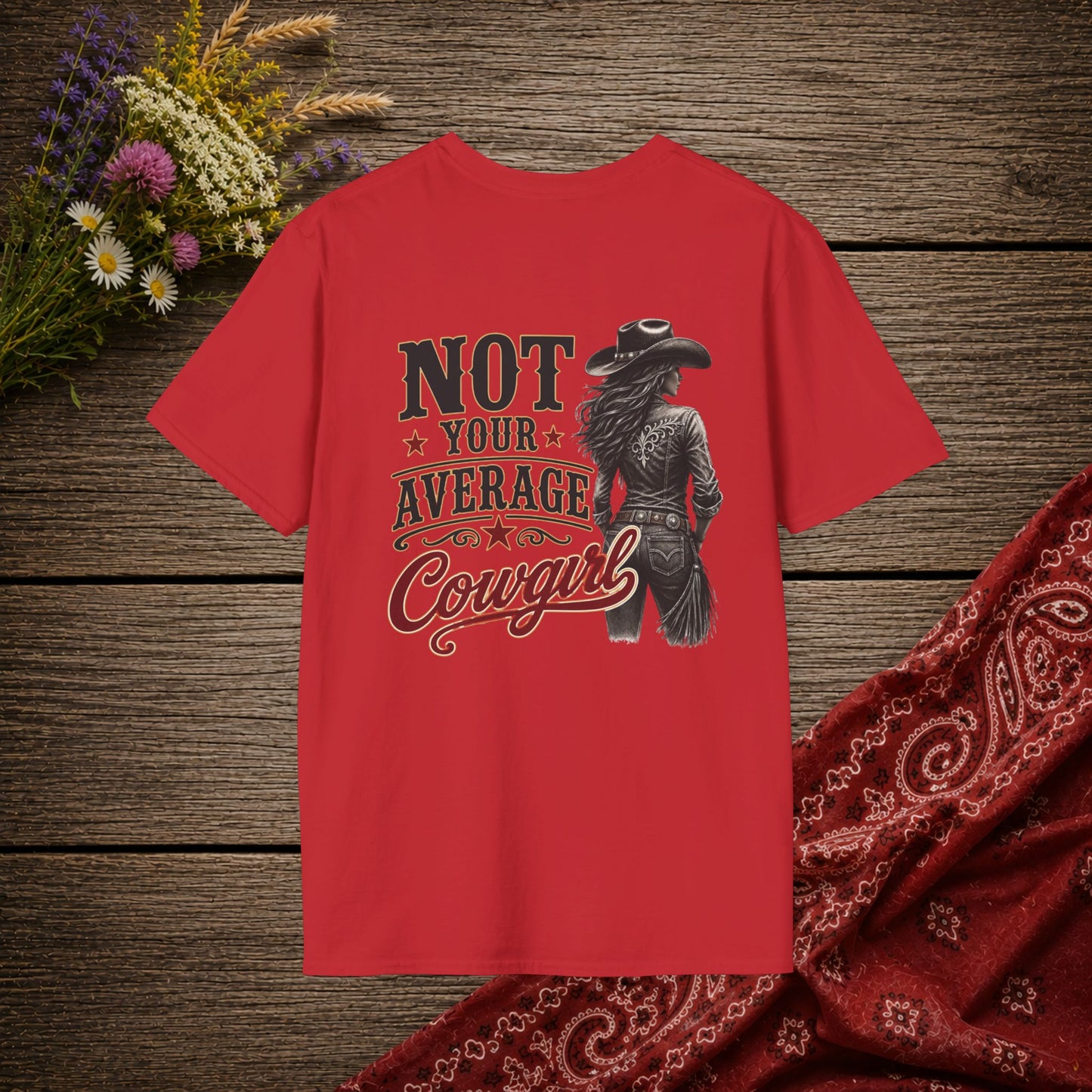 Not Your Average Cowgirl (Back)  Adult T-Shirt