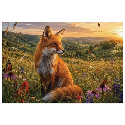 Meadow Fox  Jigsaw Puzzle with Tin