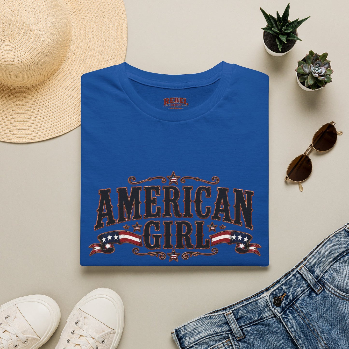 American Girl Patriot  Adult Size T-Shirt