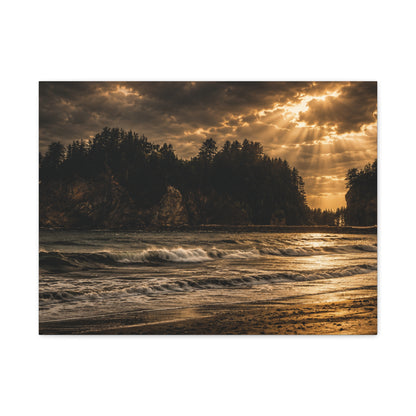 Coastal Cove Sunset  Matte Canvas Art