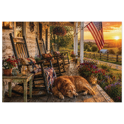 Country Porch  Jigsaw Puzzle with Tin