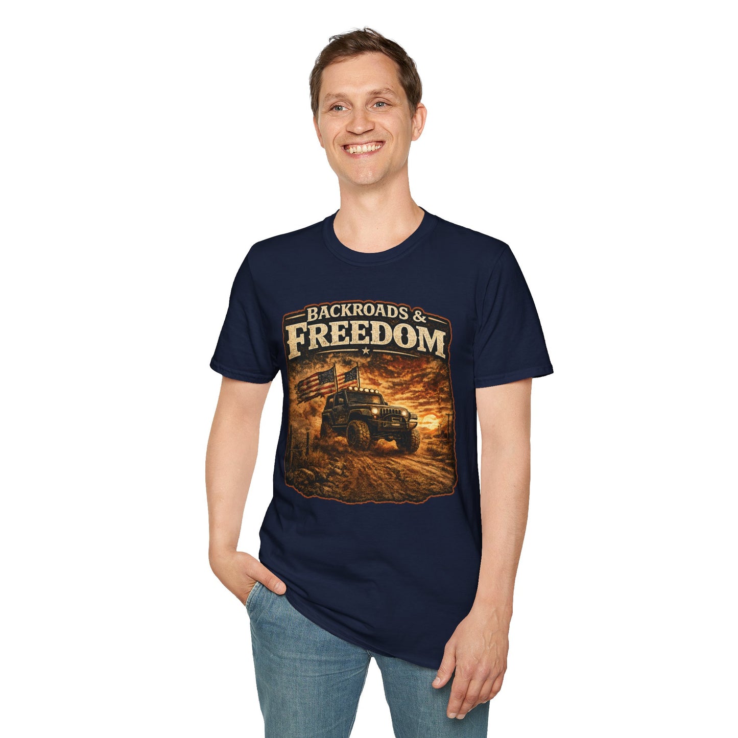 Backroads & Freedom  Adult Size T-Shirt