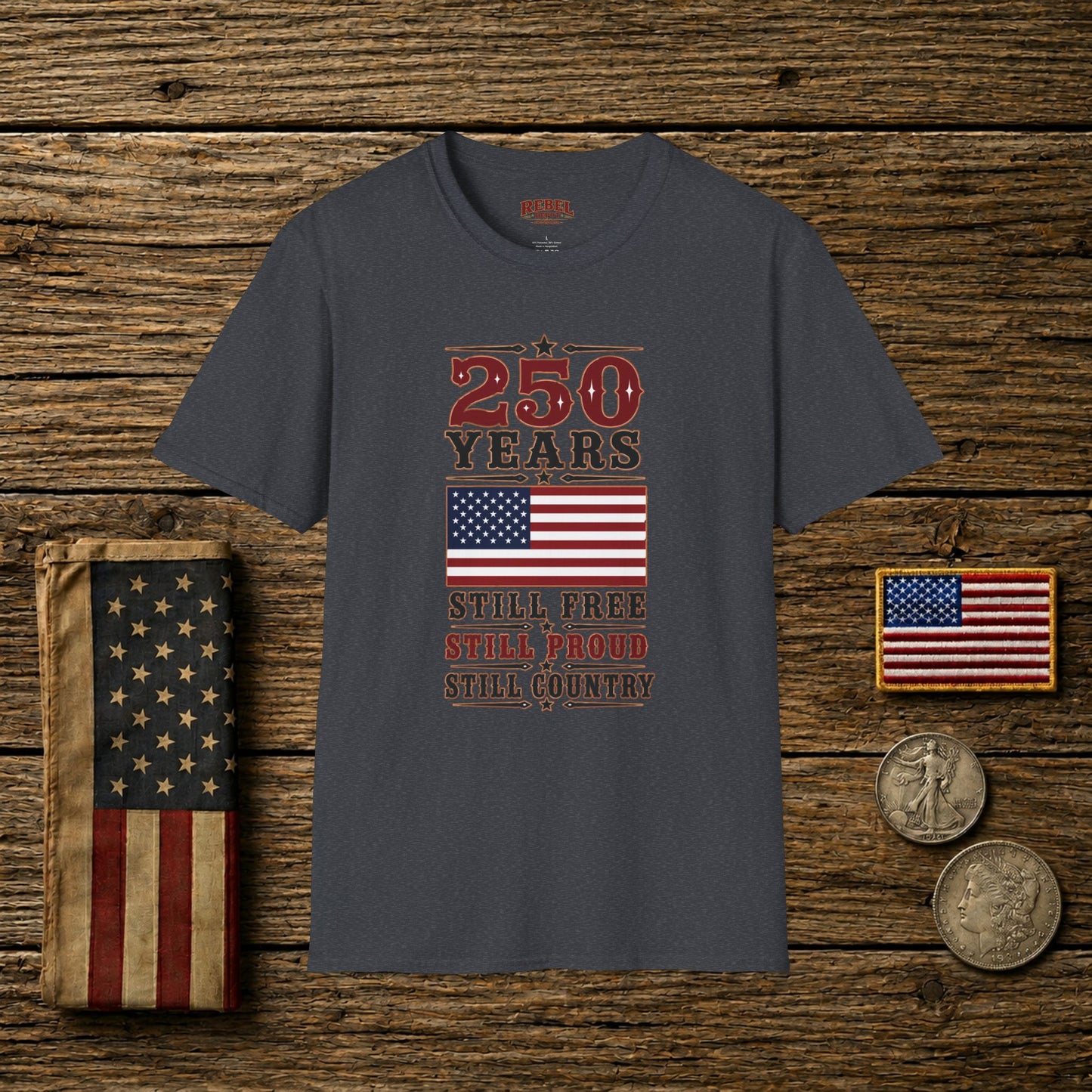 250 Years Free  Adult Size T-Shirt