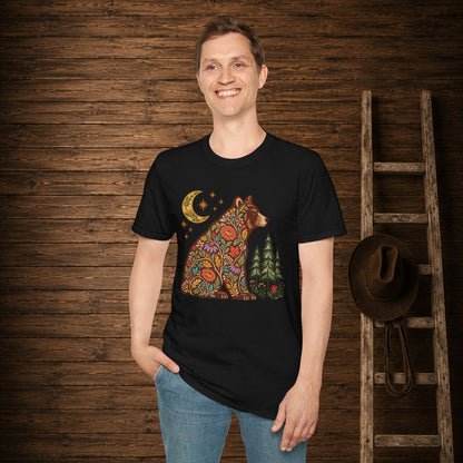 Fall Bloom Bear   Adult Size T-Shirt