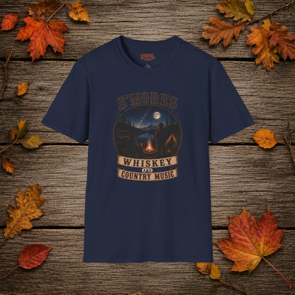 Smores Whiskey and Music   Adult Size T-Shirt