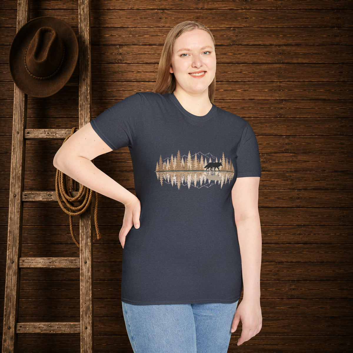 Wolf Reflection  Adult Size T-Shirt