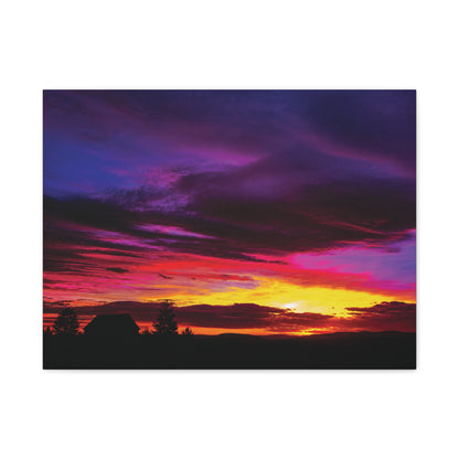 Farm Sunset Matte Canvas Art