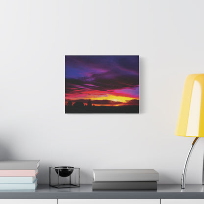 Farm Sunset Matte Canvas Art