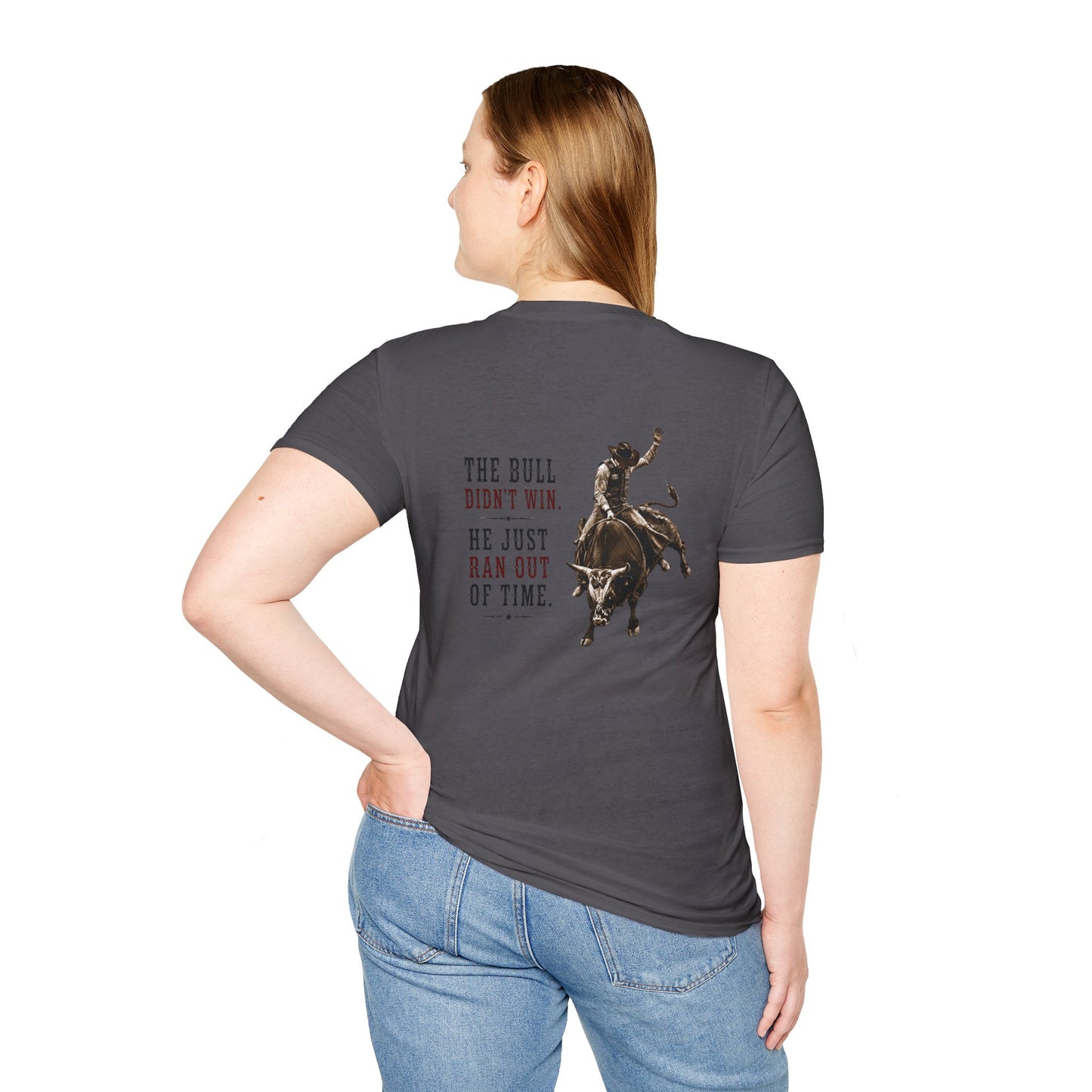 Bull Ran Out of Time (Back)  T-Shirt