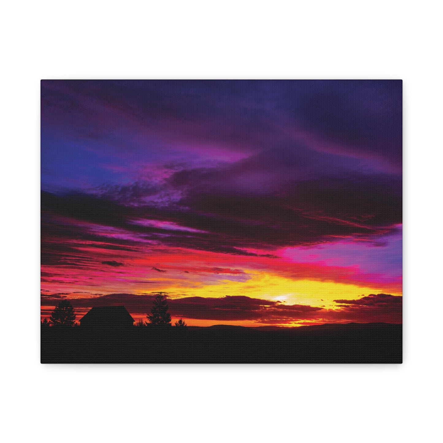 Farm Sunset Matte Canvas Art