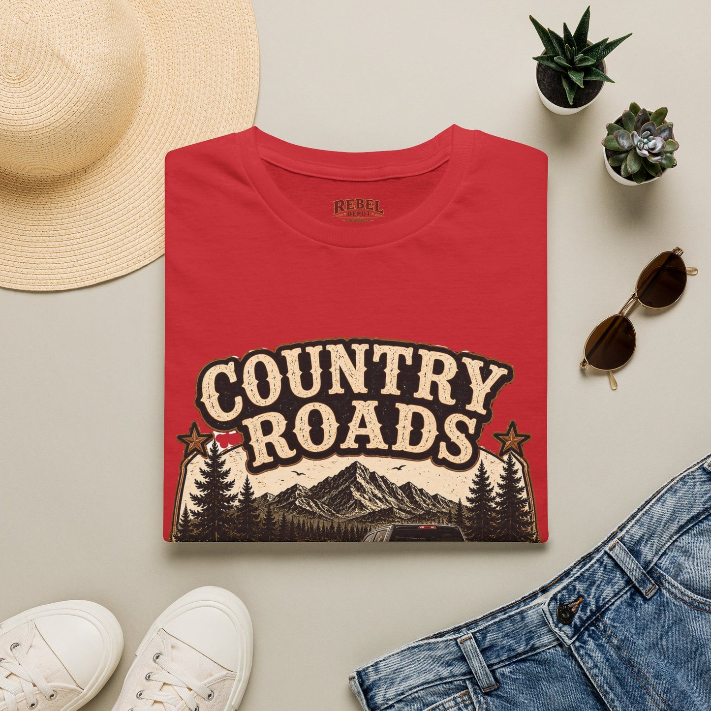 Country Roads Ram  Adult Size T-Shirt