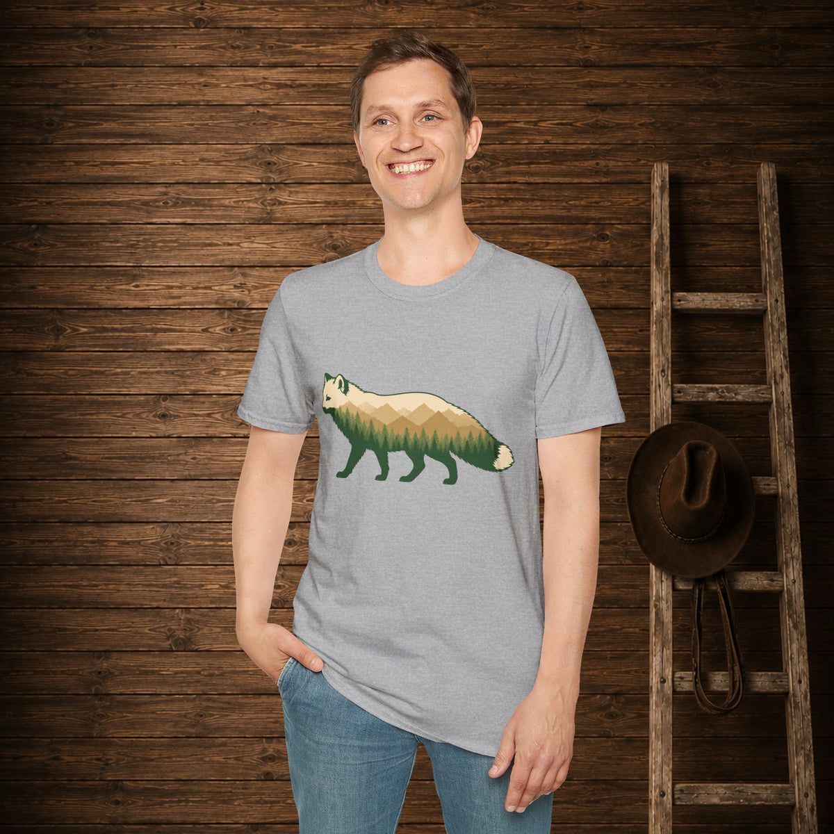 Wilderness Fox   Adult Size T-Shirt