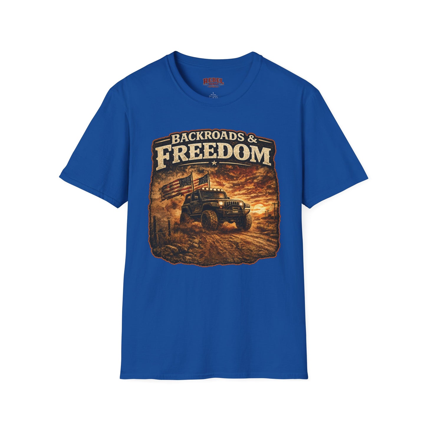 Backroads & Freedom  Adult Size T-Shirt
