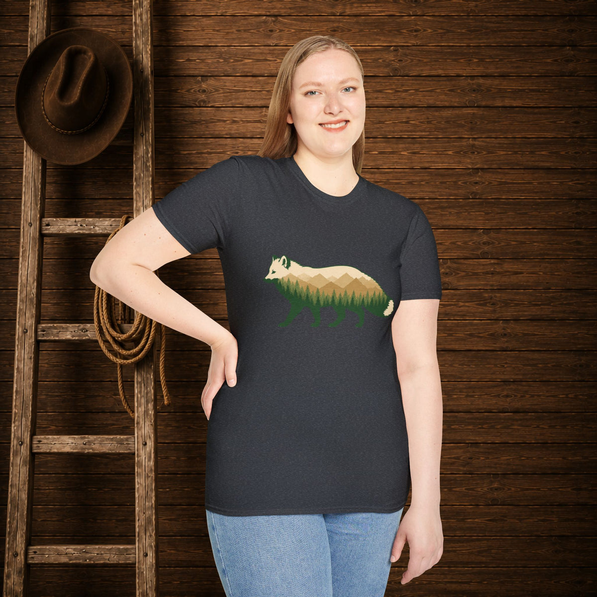 Wilderness Fox   Adult Size T-Shirt