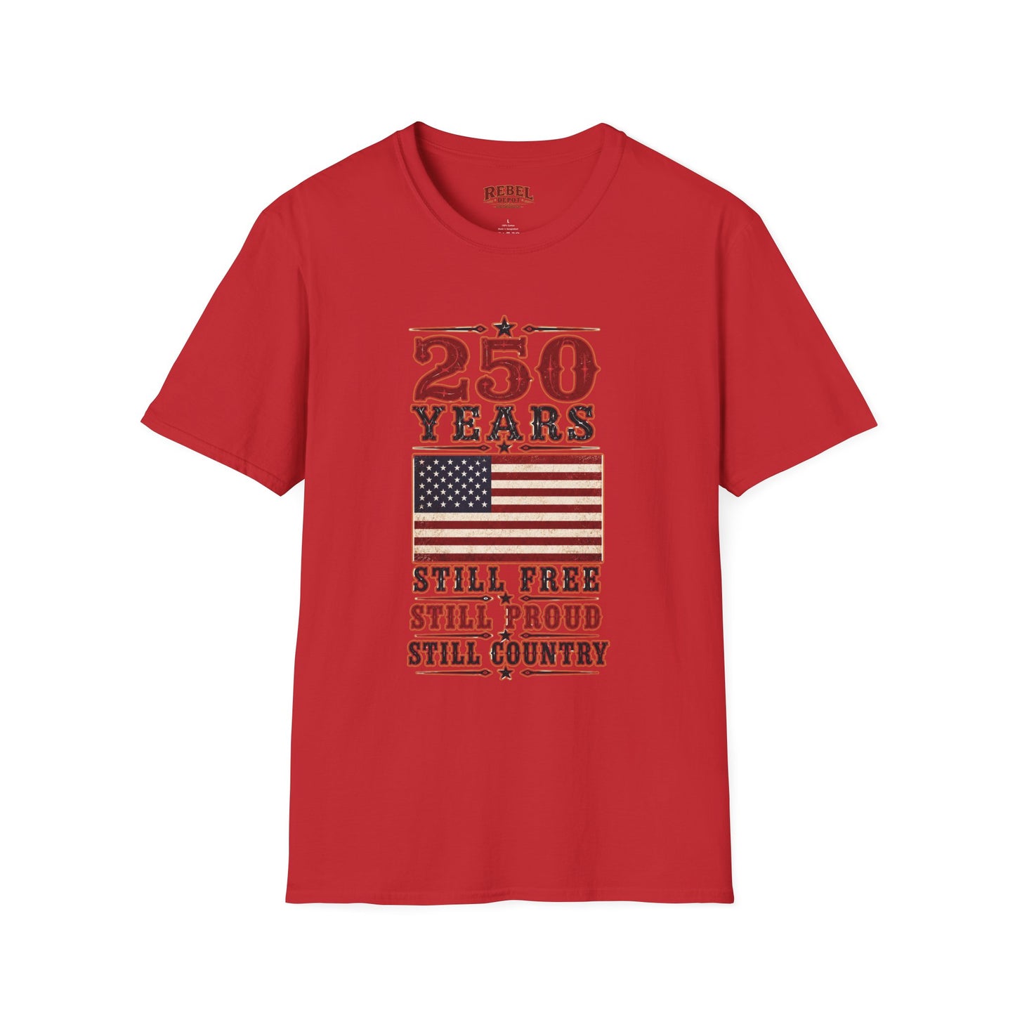 250 Years Free  Adult Size T-Shirt