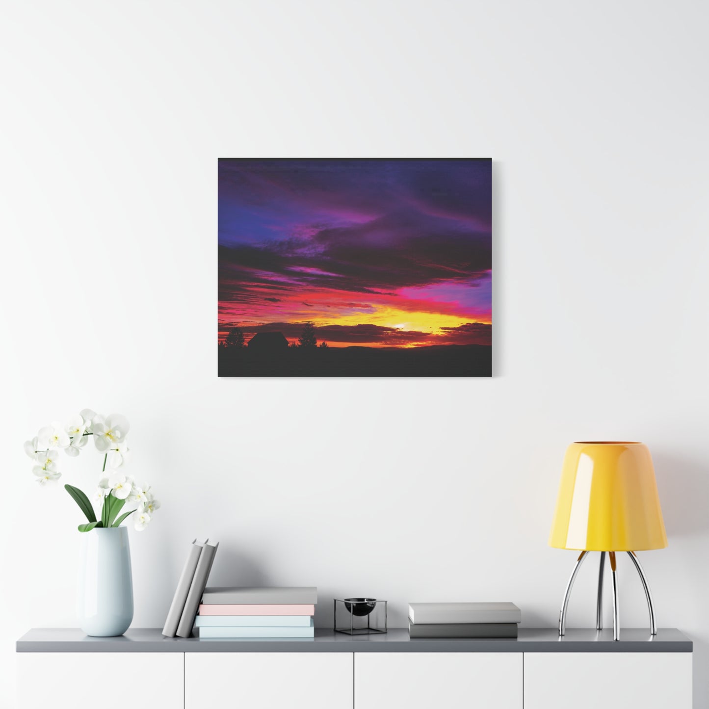Farm Sunset Matte Canvas Art