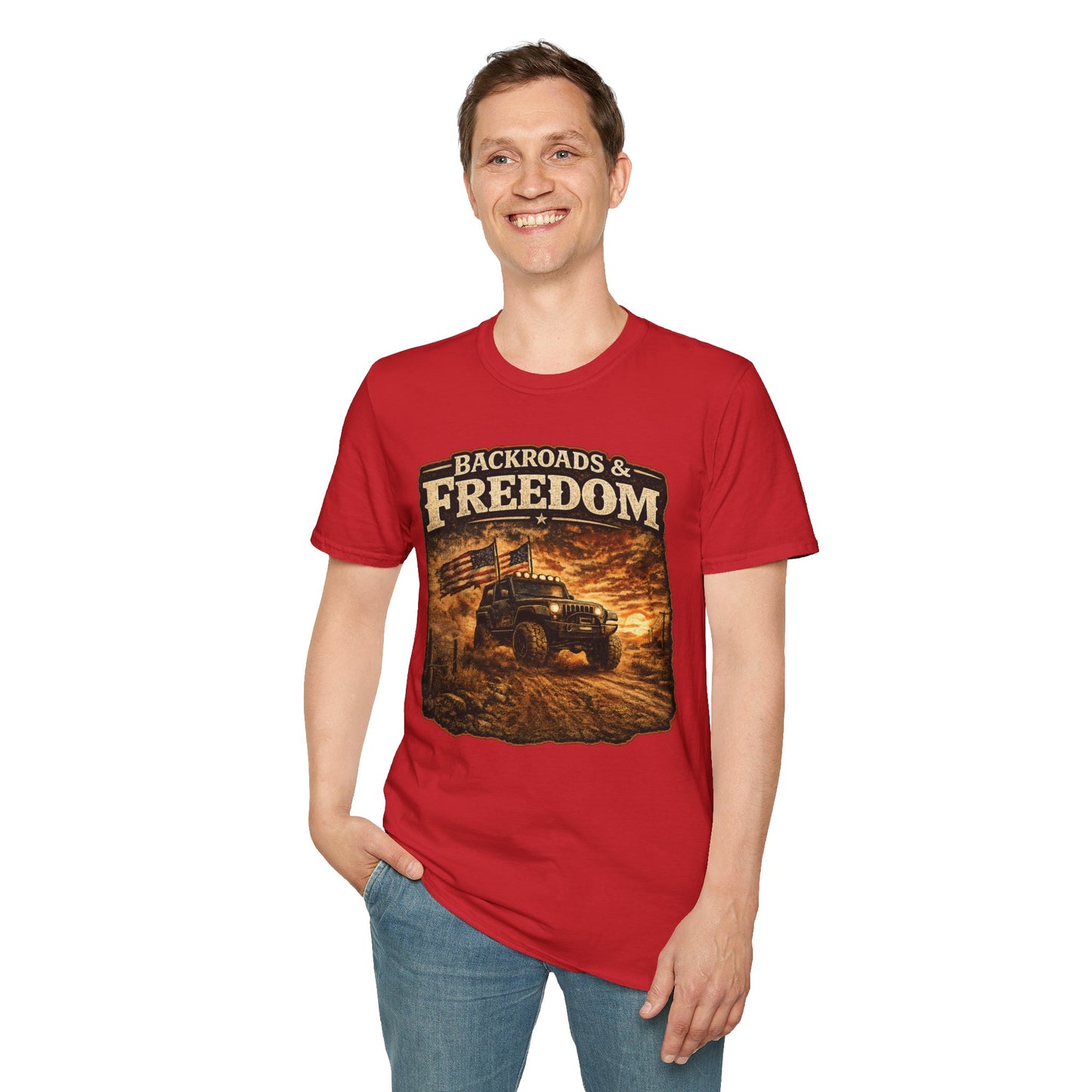 Backroads & Freedom  Adult Size T-Shirt