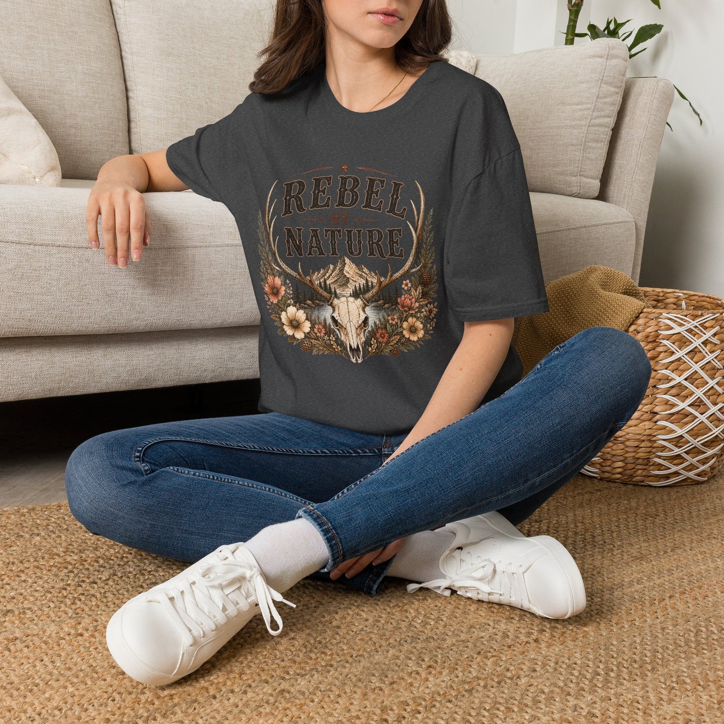 Rebel By Nature  Adult T-Shirt