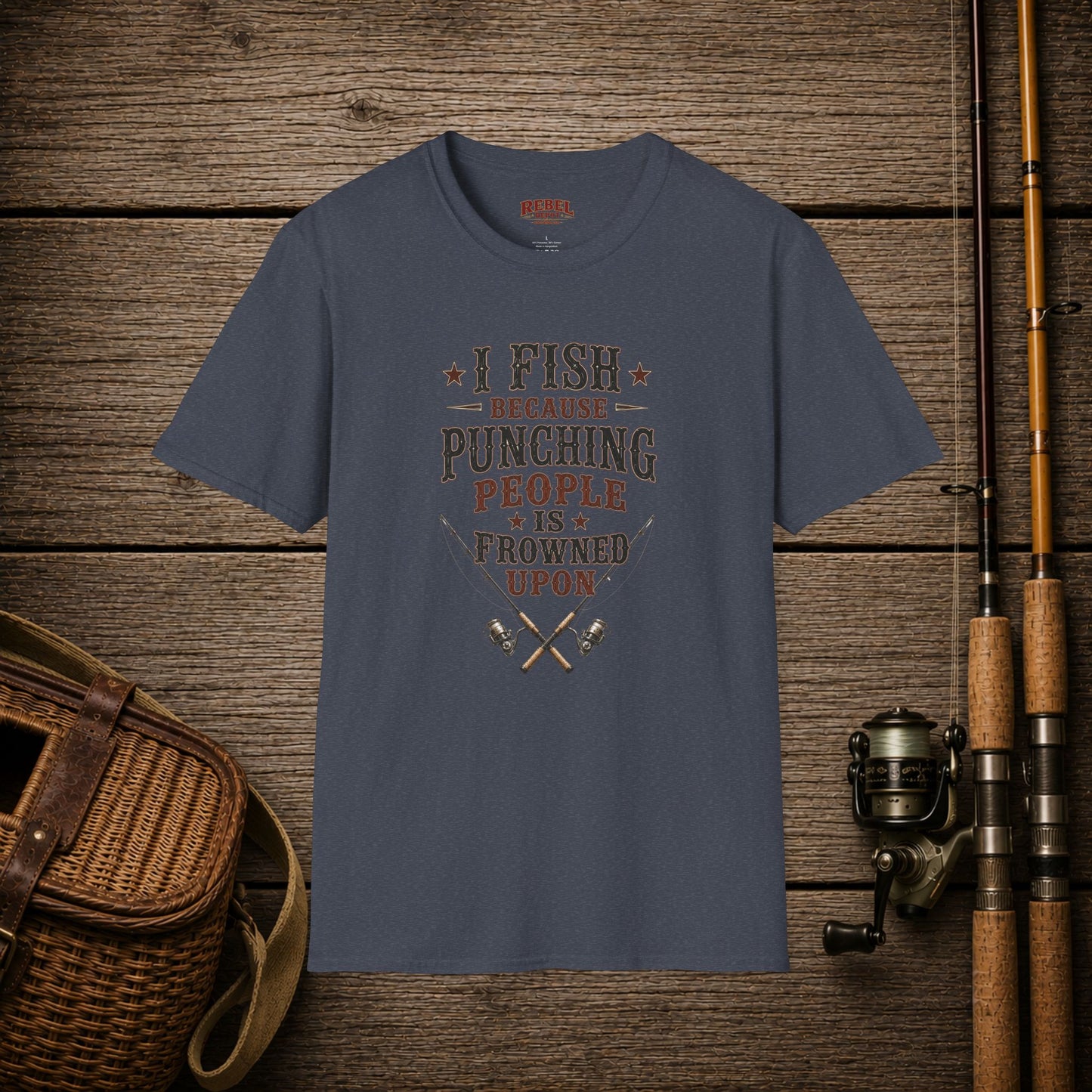 Fish Punching Frowned Upon  Adult Size T-Shirt