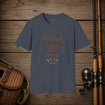 Fish Punching Frowned Upon  Adult Size T-Shirt